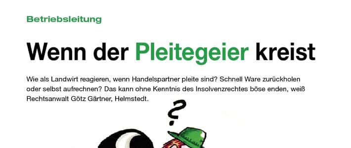 Wenn der Pleitegeier kreist
