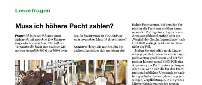Muss ich höhere Pacht zahlen?