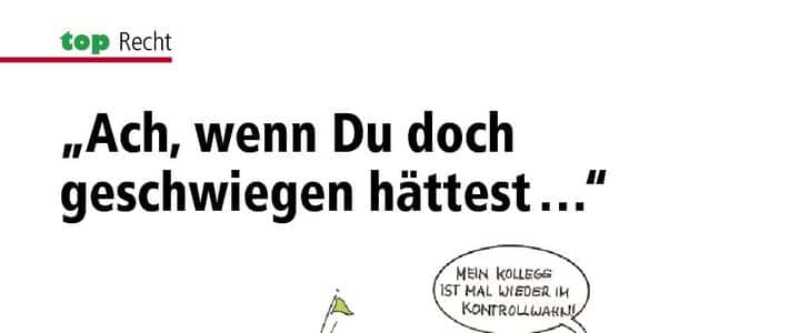 Ach, wenn Du doch geschwiegen hättest...