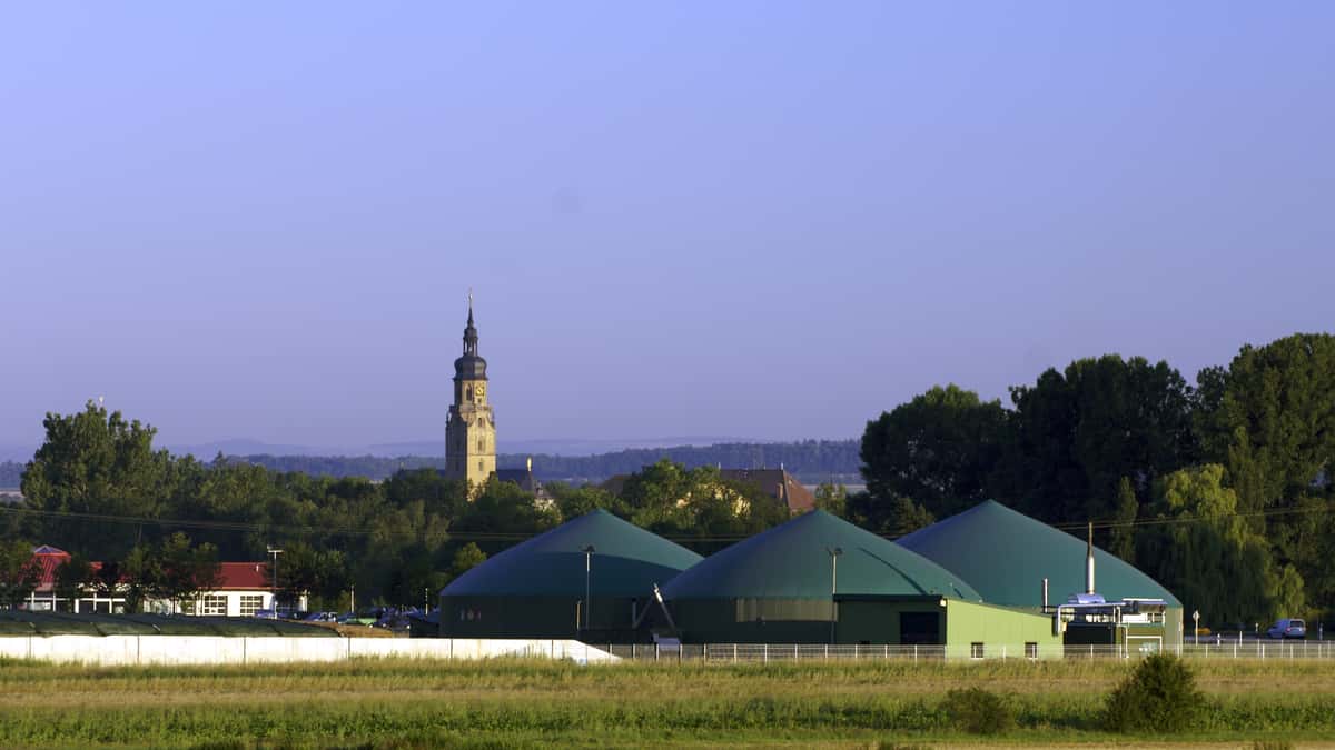 Biogas und Dorf