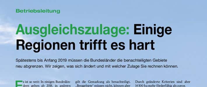 Ausgleichszulage: Einige Regionen trifft es hart | top agrar