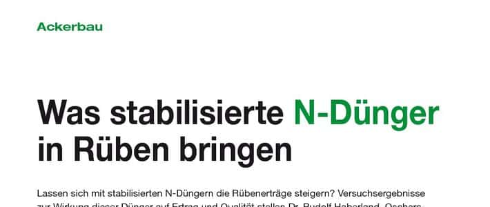 Was stabilisierte N-Dnger in Rben bringen | top agrar