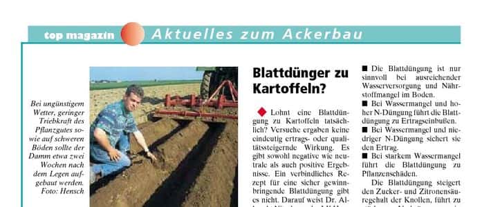 Blattdnger zu Kartoffeln? | top agrar