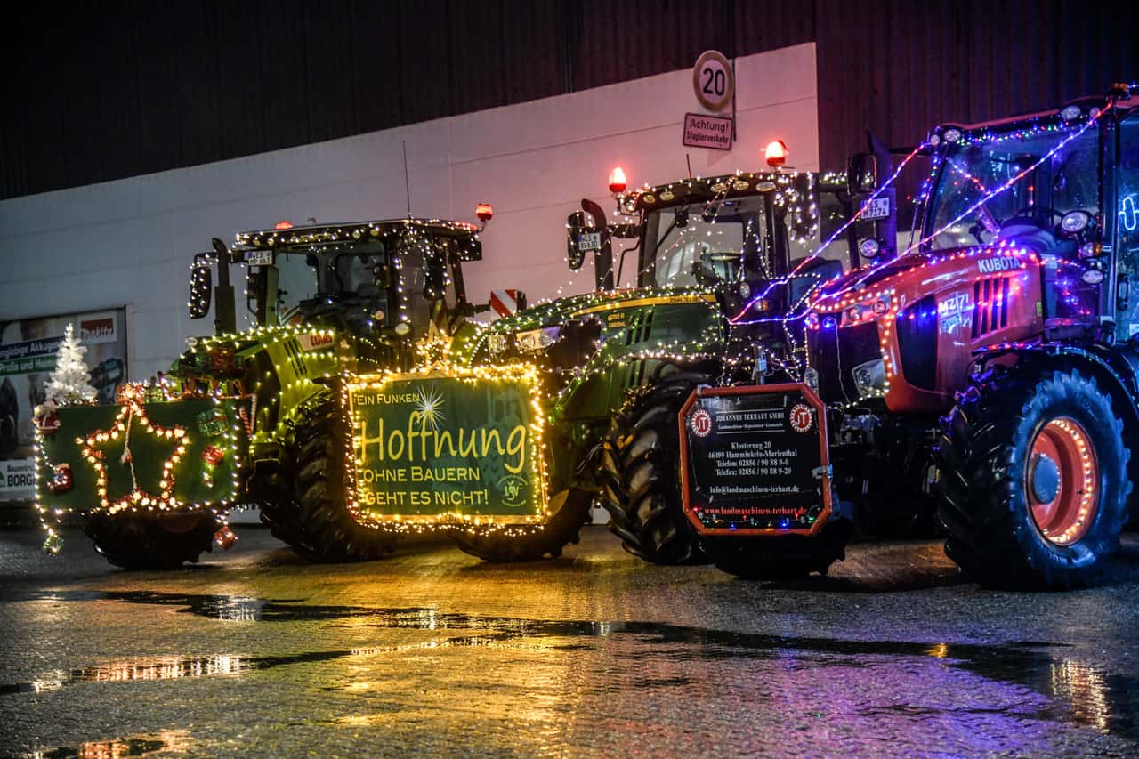 Übersichtskarte zu Traktor Lichterfahrten 2024: An diesen Orten wird’s ...