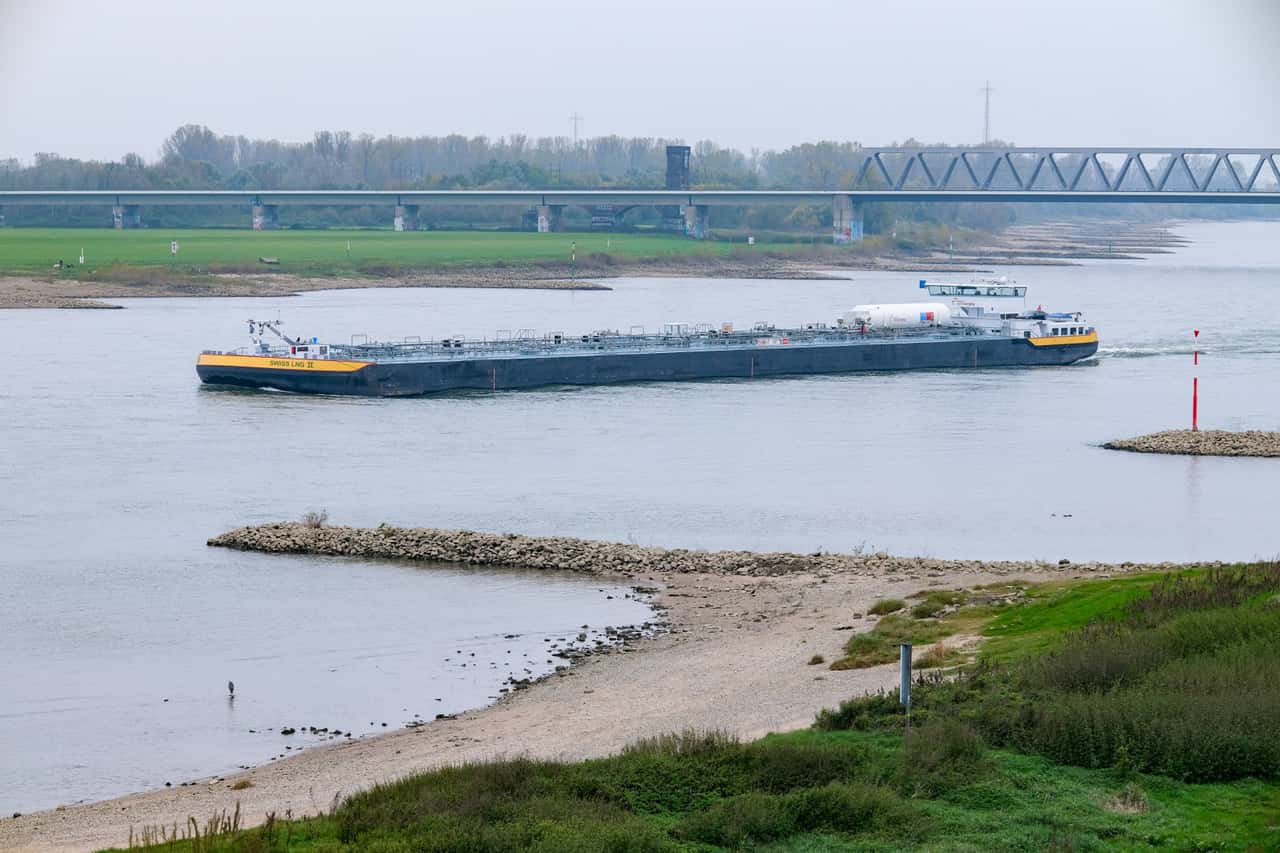 Low water levels in the Rhine restrict inland shipping