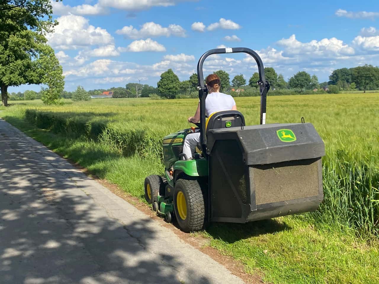 Are children allowed to ride ride-on mowers on the street?
